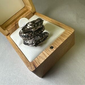 John Hardy Silver Textured Snake Ring